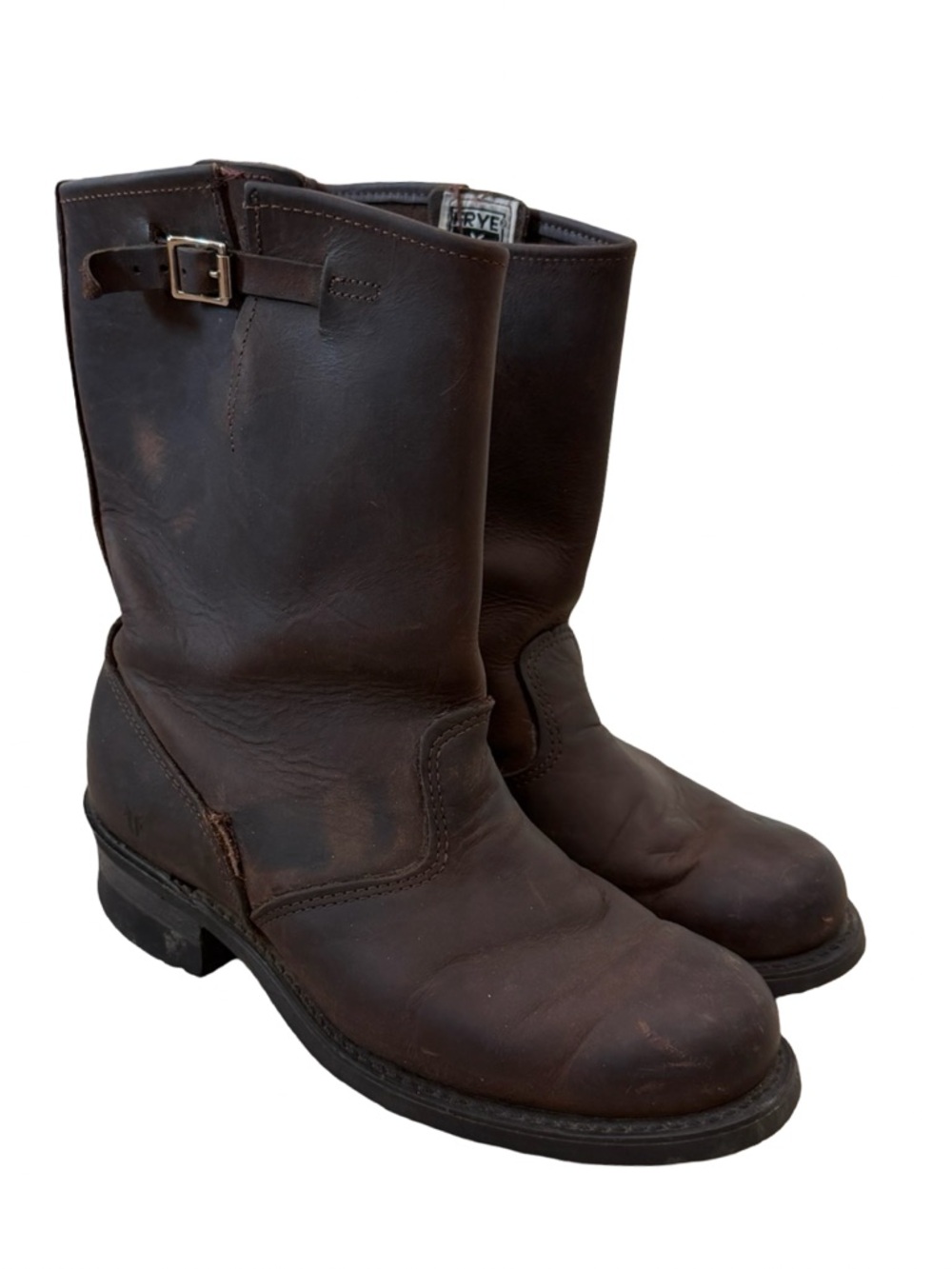 Frye Engineer 12R Boots In Dark Brown